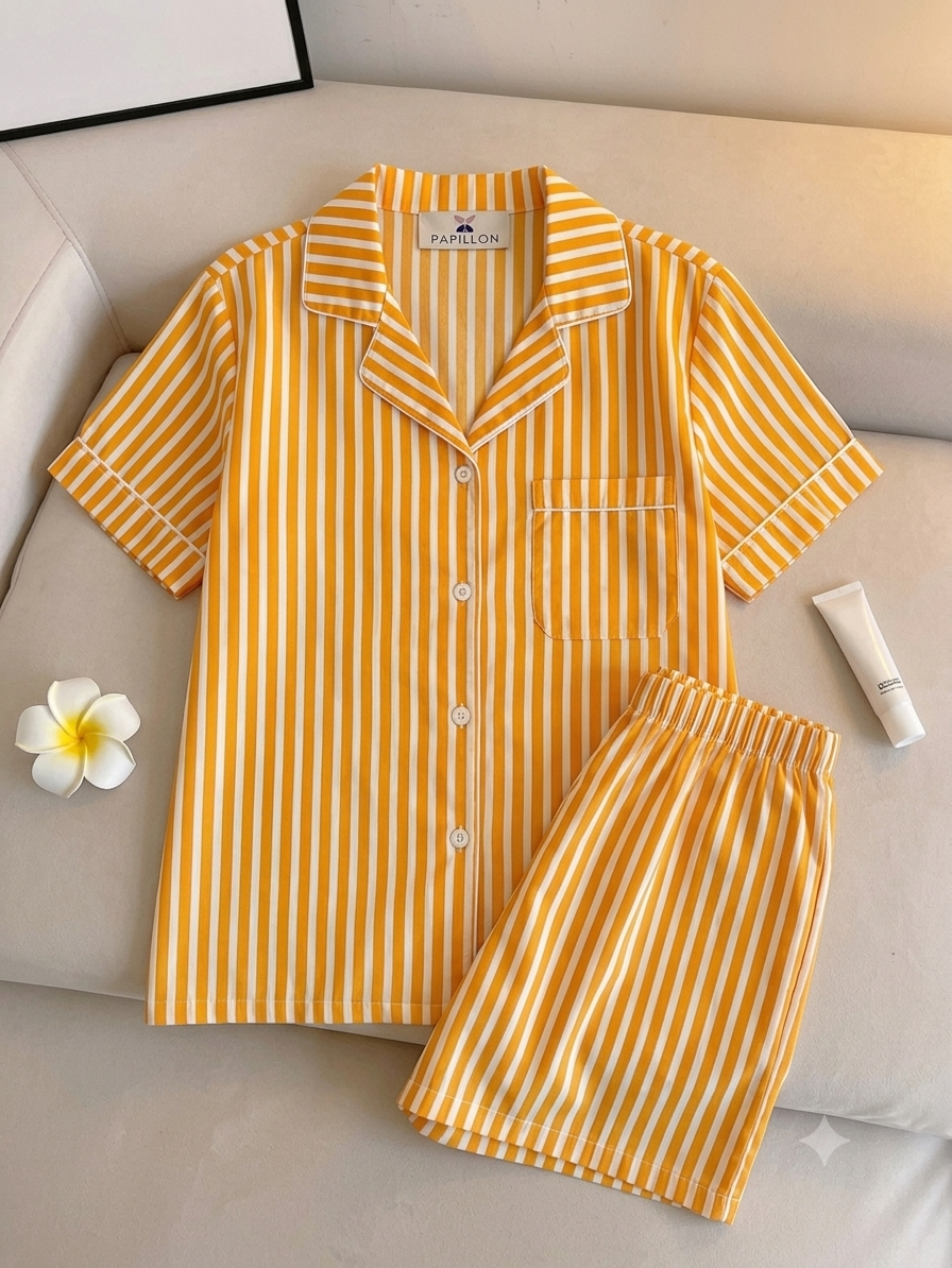 Sunrise Stripes Women Shorts Set