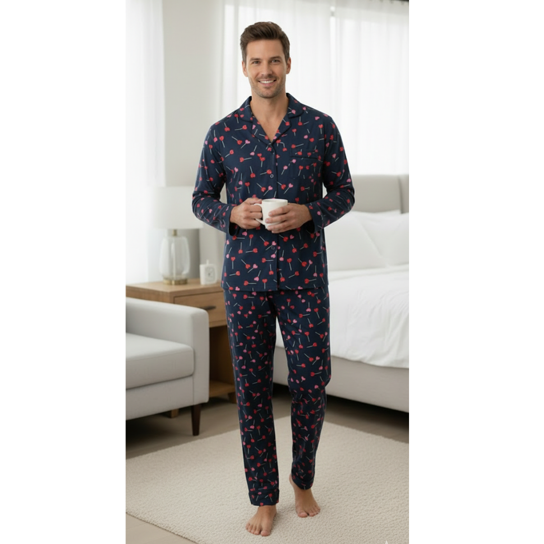 Candy Hearts Men Pyjama Set