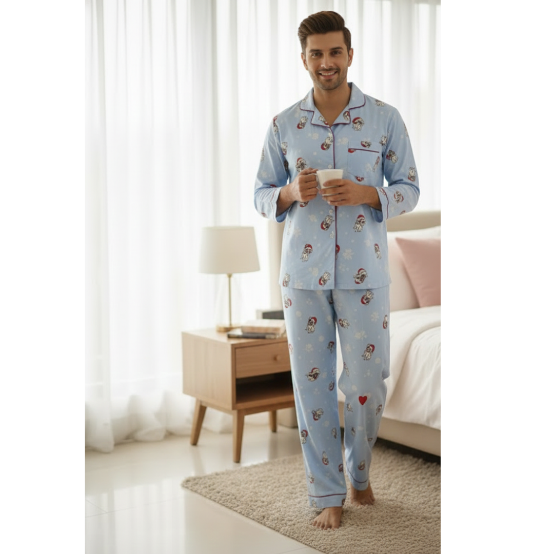 Santa Pug Men Pyjama Set