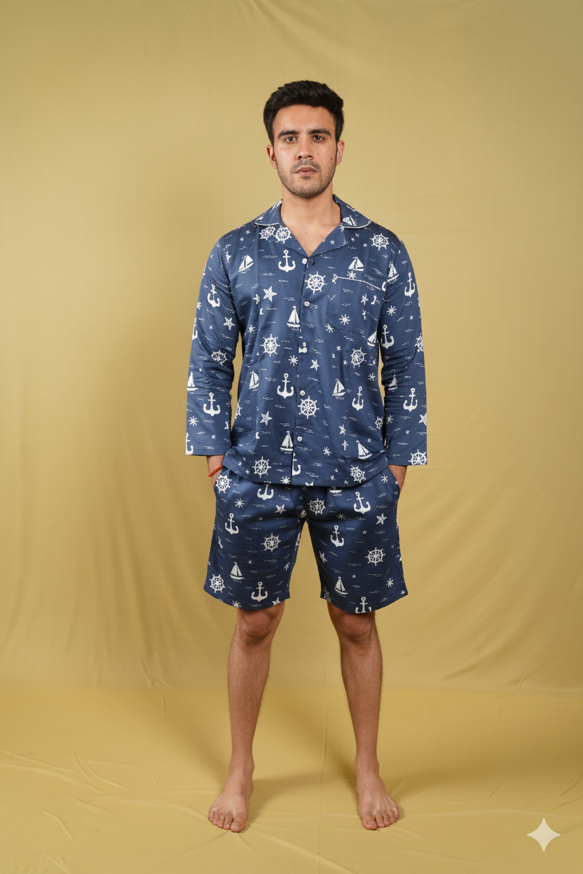 Nautical Nights Men Shorts Set