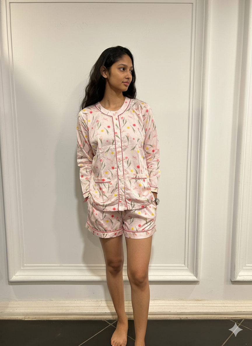 Soft Bloom Women  Shorts Set