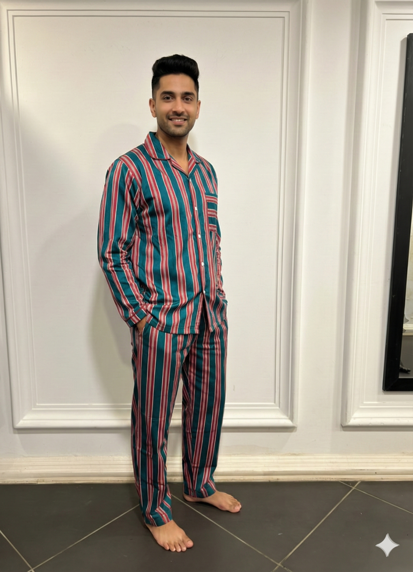 Chic Stripes Men Pyjama Set