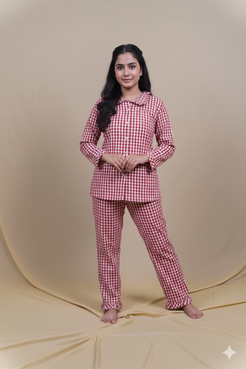 Cotton Candy Red Women  Pyjama Set