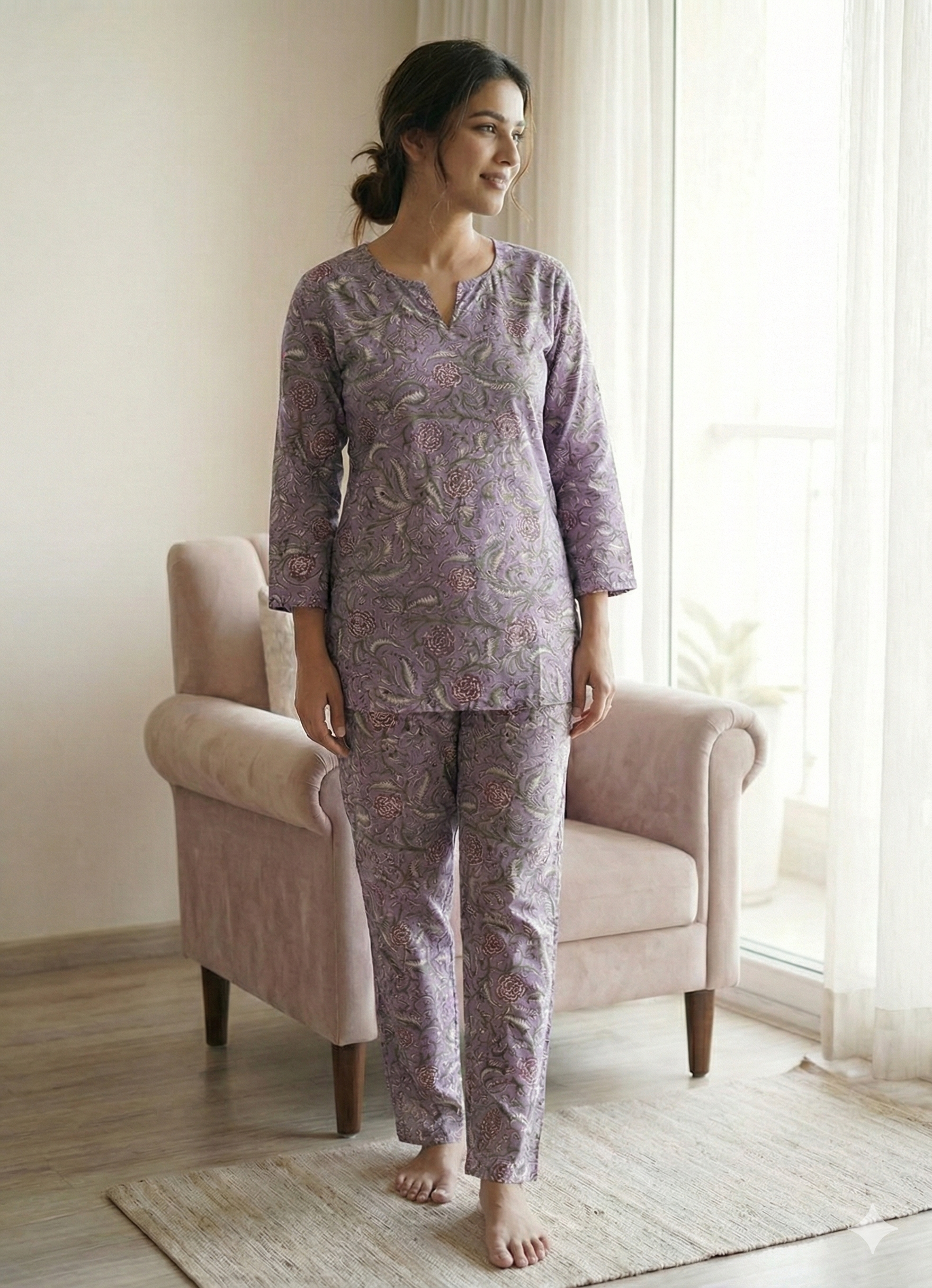 Violet Vines Women Pyjama Set