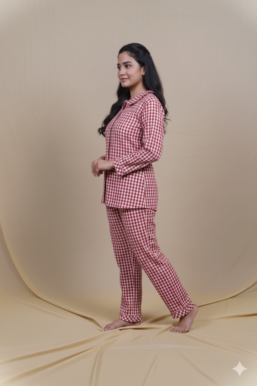 Cotton Candy Red Women  Pyjama Set
