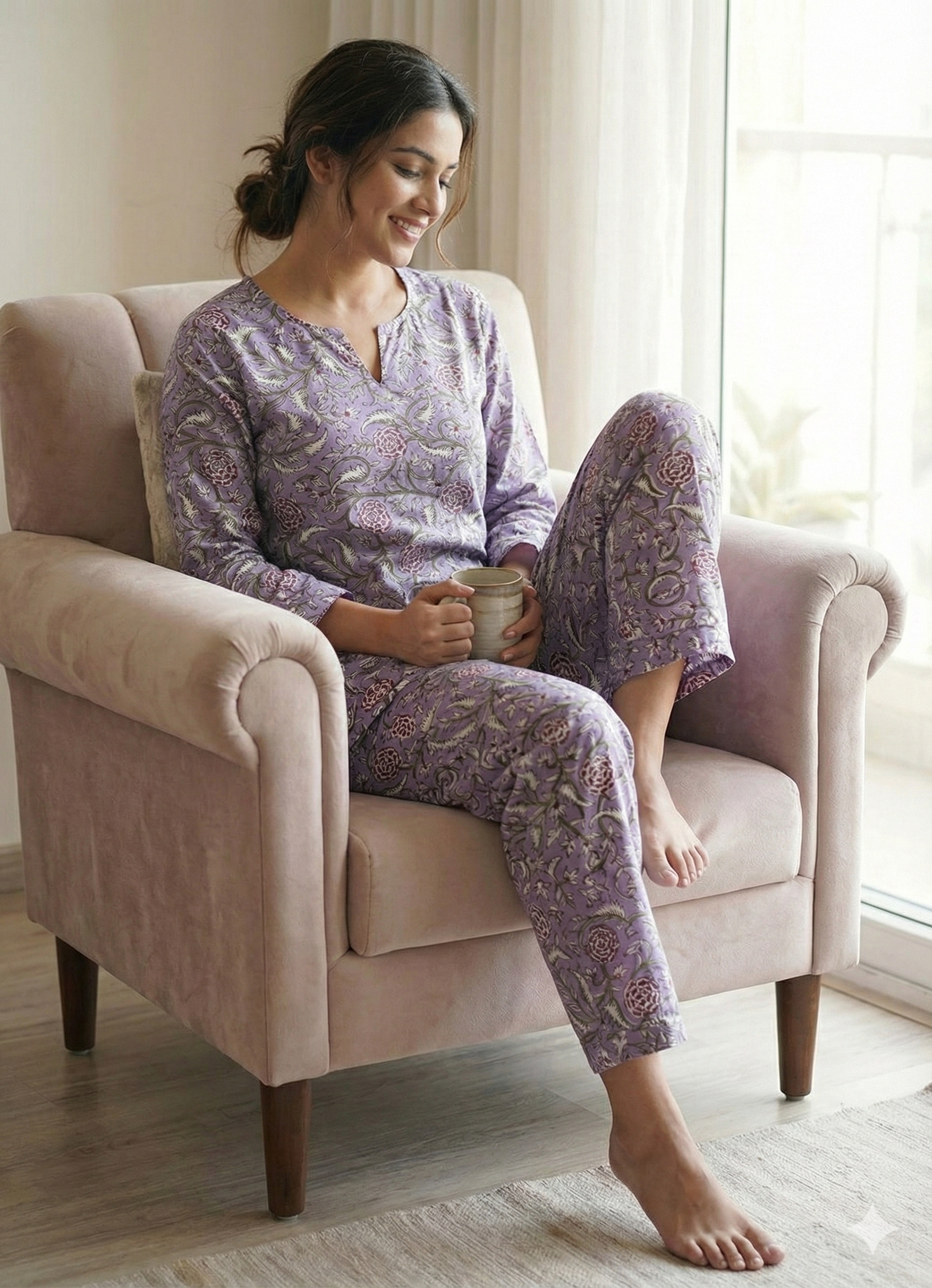 Violet Vines Women Pyjama Set