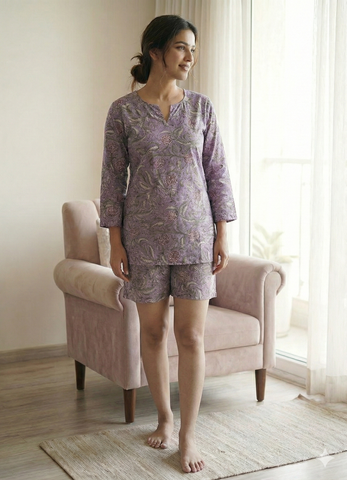 Violet Vines Women Shorts Set