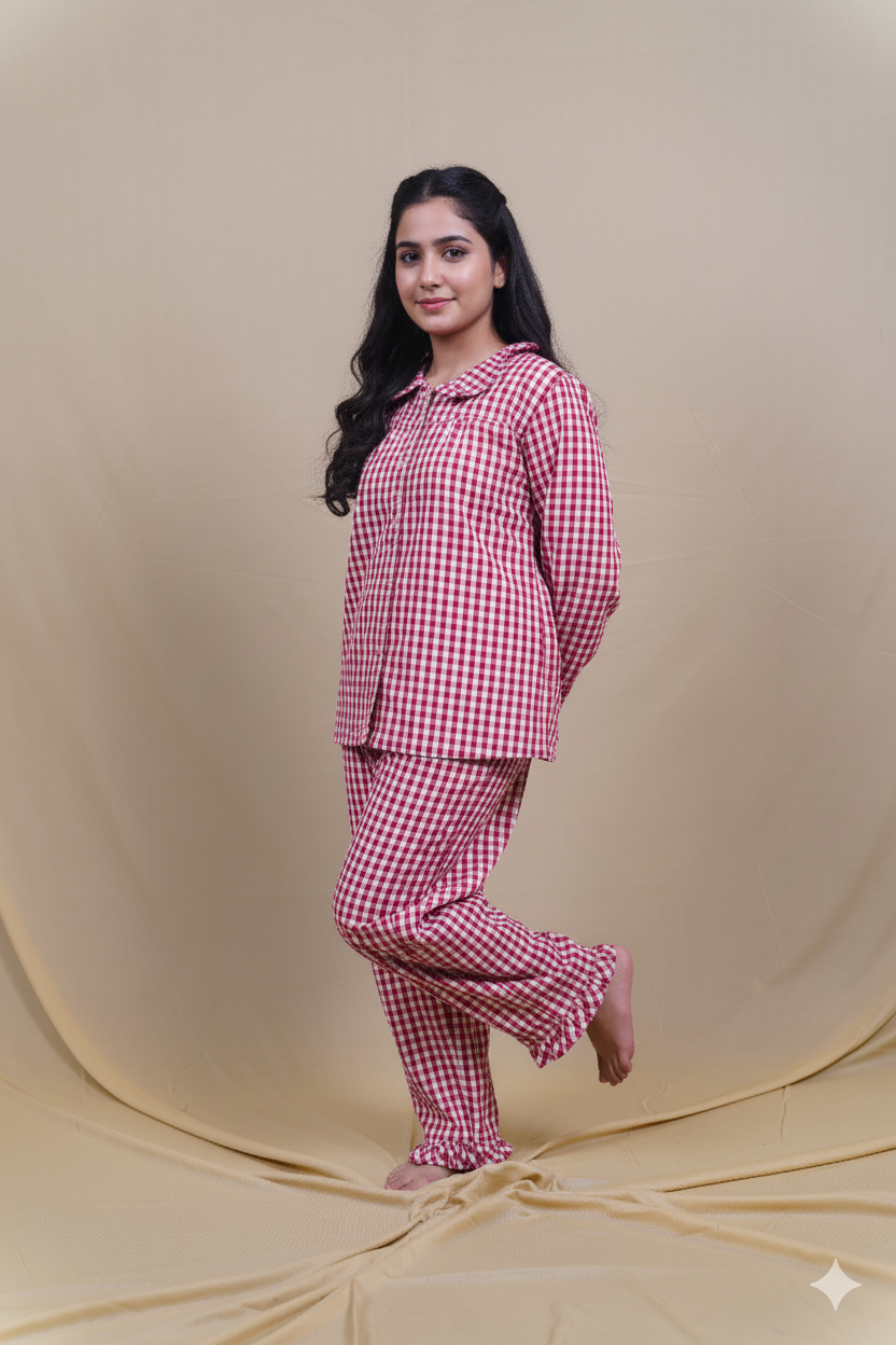 Cotton Candy Red Women  Pyjama Set