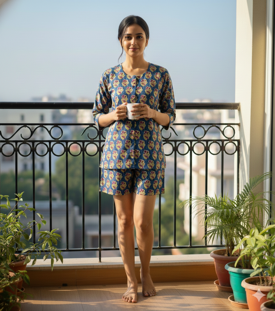 Rajasthan Sky Women Shorts Set