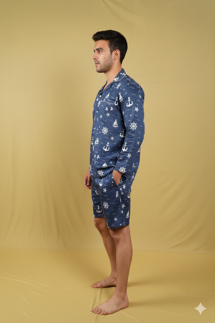 Nautical Nights Men Shorts Set