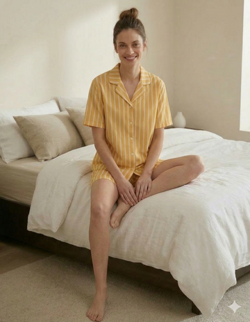 Sunrise Stripes Women Shorts Set