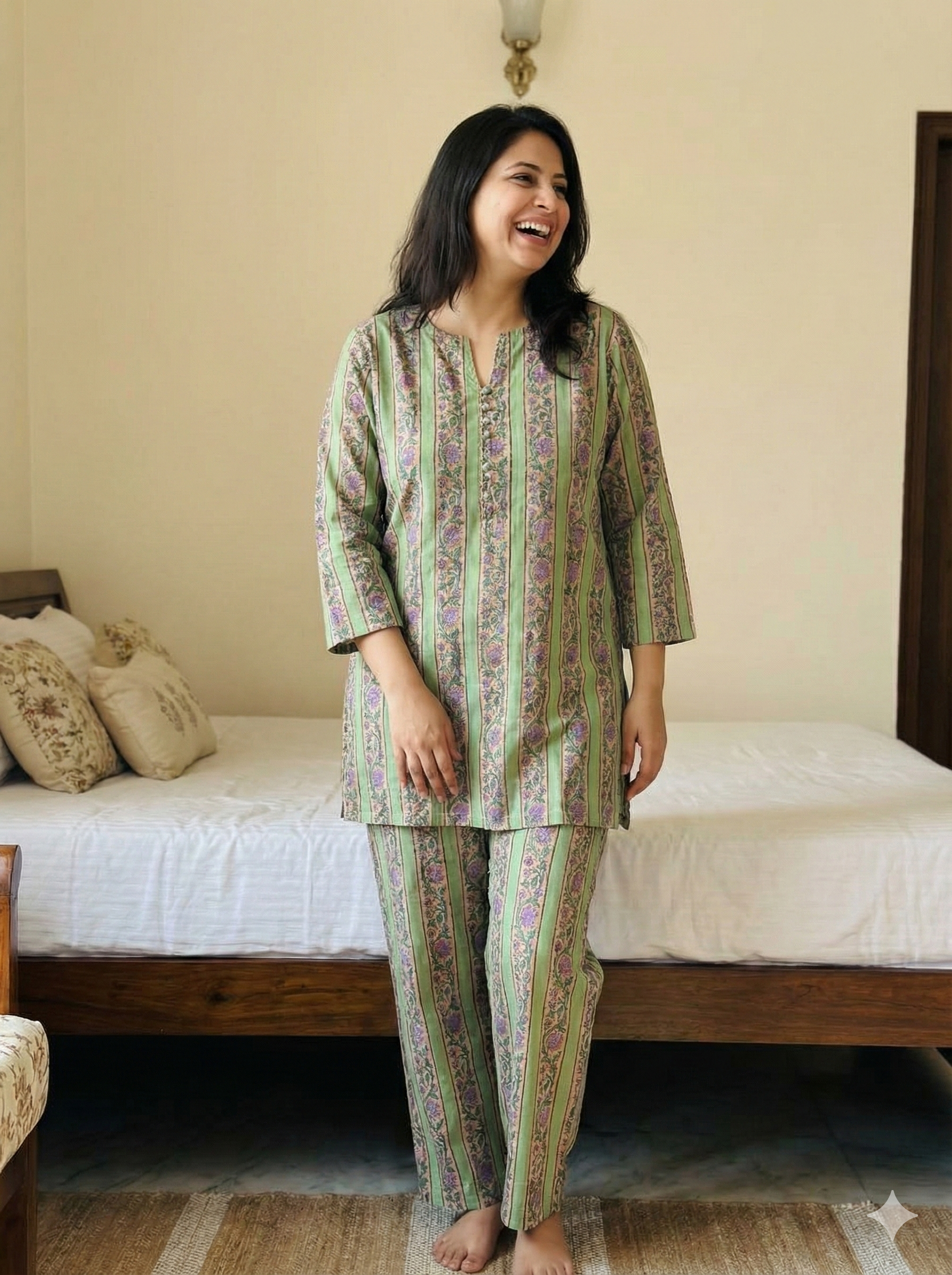 Garden Stripes Women Pyjama Set