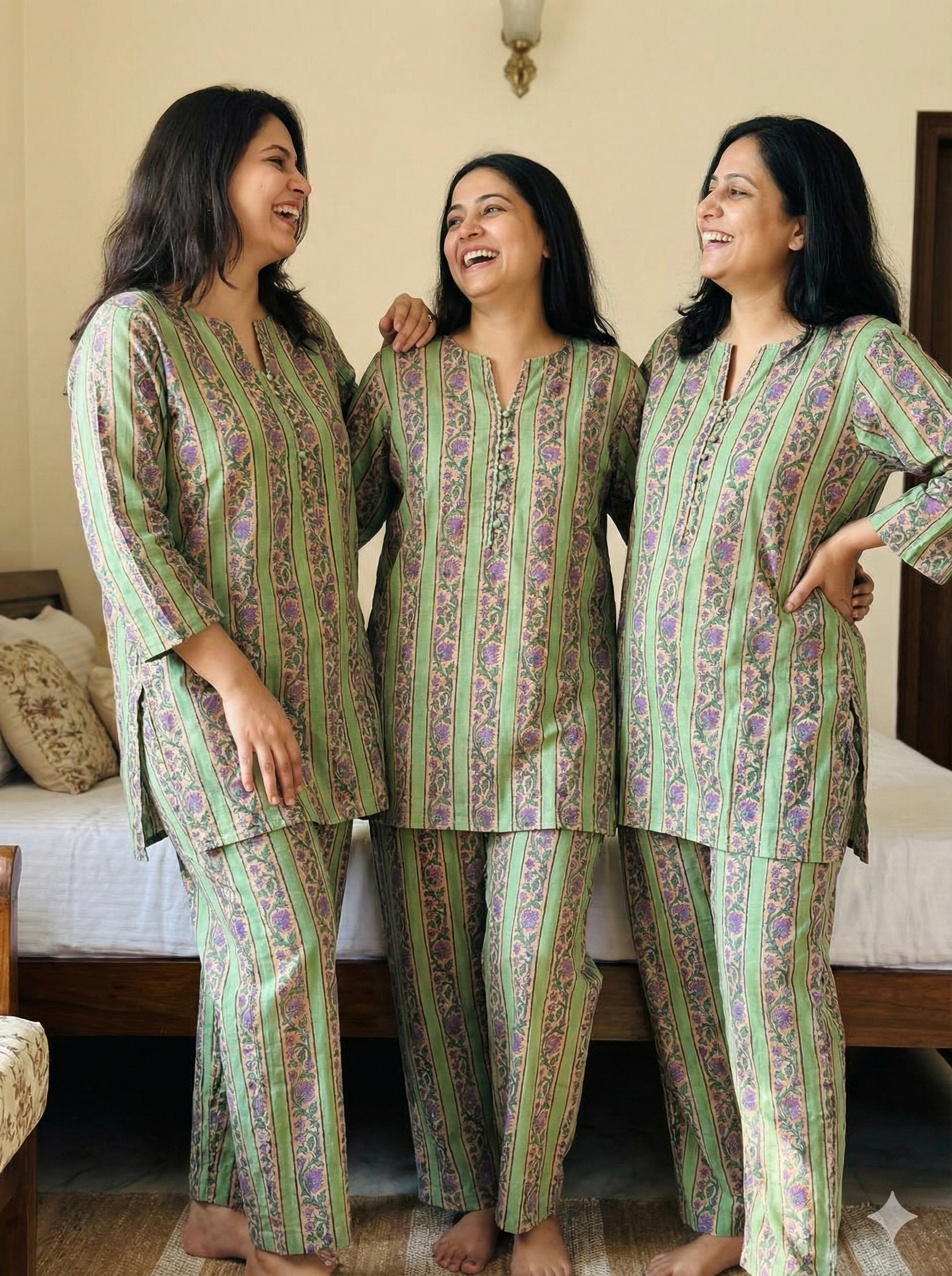 Garden Stripes Women Pyjama Set
