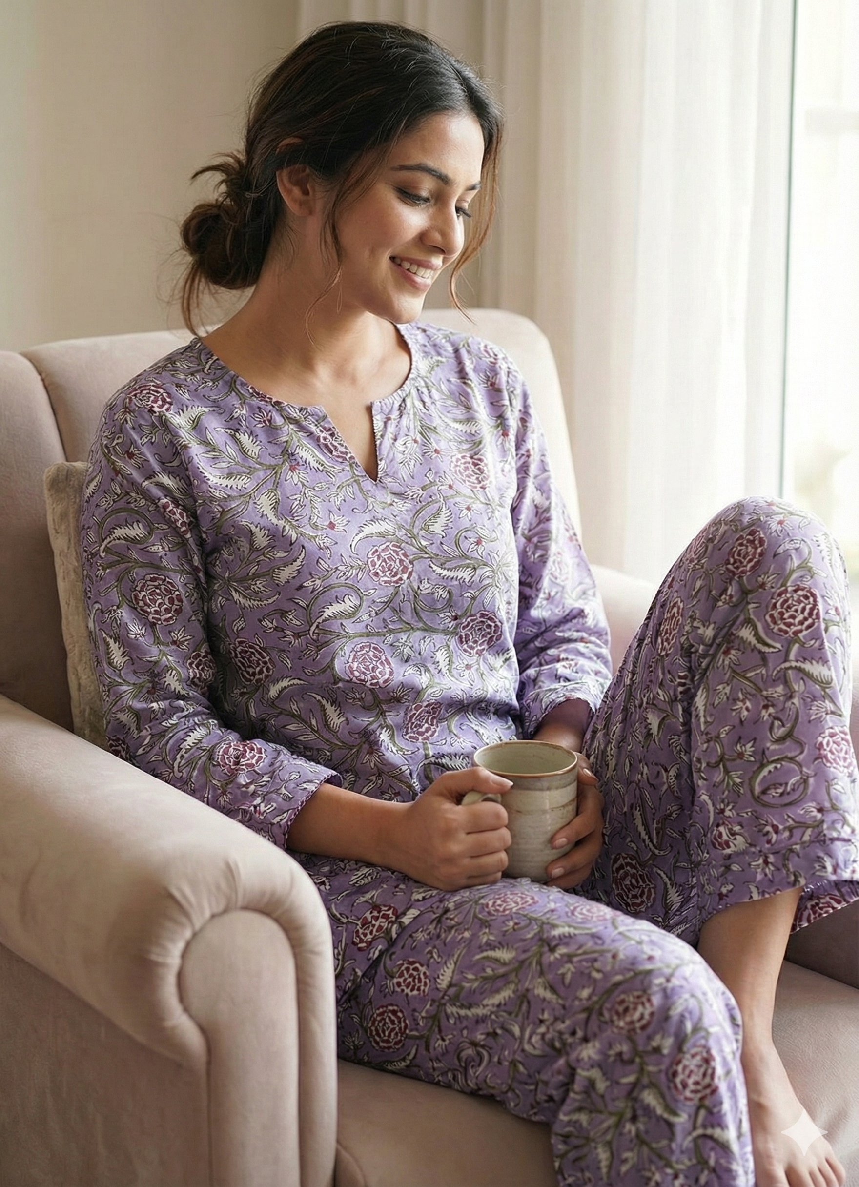 Violet Vines Women Pyjama Set
